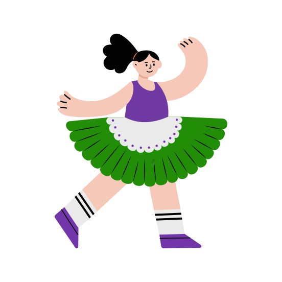 Girl Dancing, Ballet, Performance, Entertainment, Happy illustration