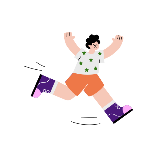 Happy Kid, Jumping, Excited, Cheerful, Smiling illustration