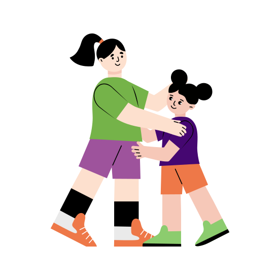 Hugging, Cuddling, Sibling, Affection, Embrace illustration