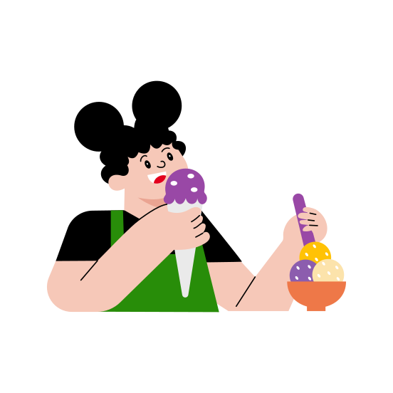 Ice Cream, Eating, Dessert, Sweet, Confectionery illustration