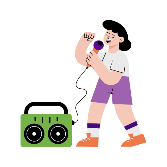 Karaoke, Singing, Entertainment, Performing, Music illustration