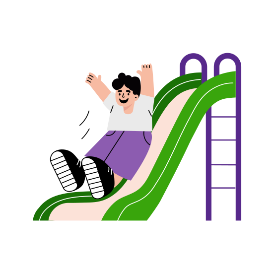 Kid Slide, Fun, Activity, Enjoying, Happy illustration