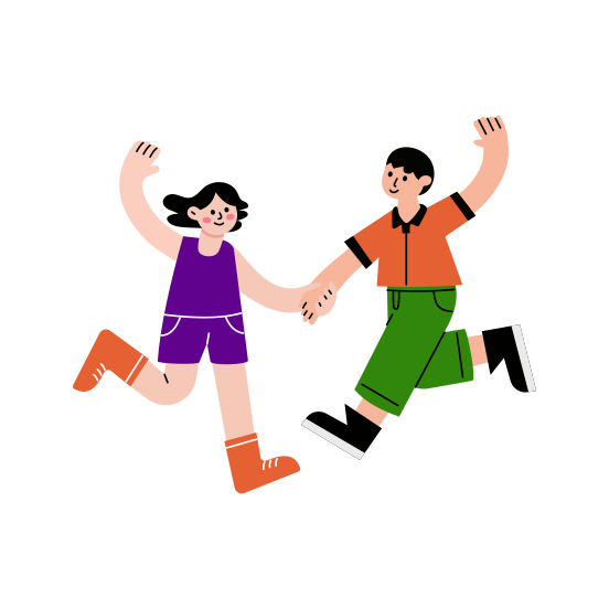 Kids Jumping, Activity, Fun, Enjoying, Playing illustration