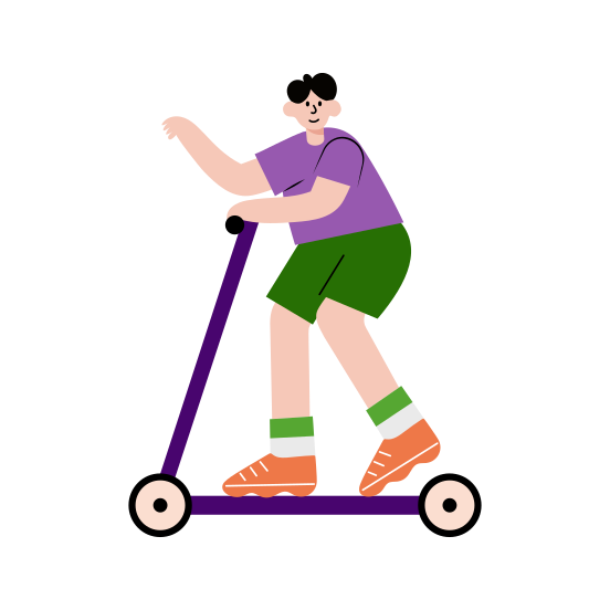 Riding Scooter, Travelling, Journey, Outdoor, Vehicle illustration