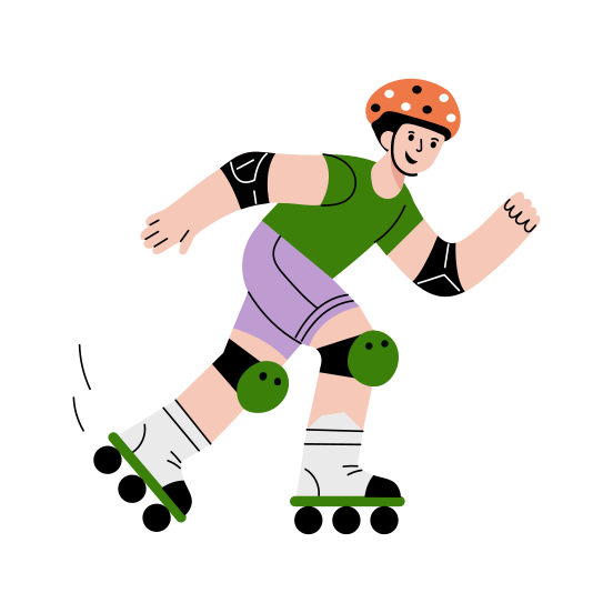 Roller Skating, Adventure, Activity, Sport, Playing illustration