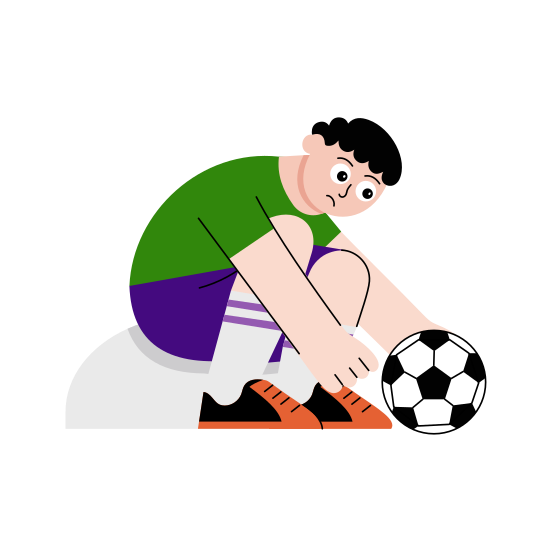 Sad Player, Unhappy, Upset, Kid, Disappointed illustration