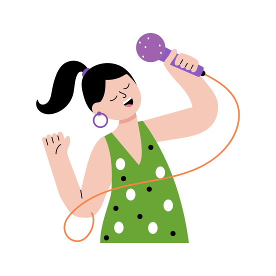 Singing, Entertainment, Music, Performing, Enjoying illustration