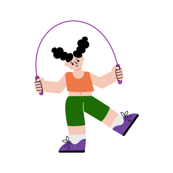 Skipping, Jumping, Playing, Activity, Hobby illustration