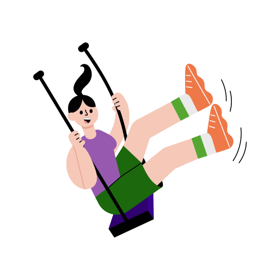 Swinging, Fun, Playing, Happy, Enjoying illustration