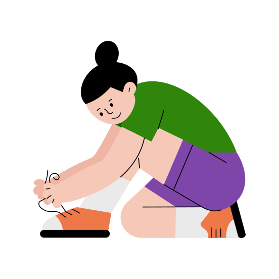 Tying Laces, Shoes, Sneakers, Practicing, Teenager illustration