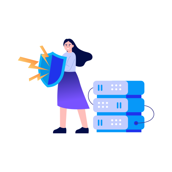 Cyber Defence, Protection, Secure, Network, Server illustration