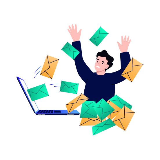 Email Spamming, Unsolicited, Messages, Phishing, Laptop illustration
