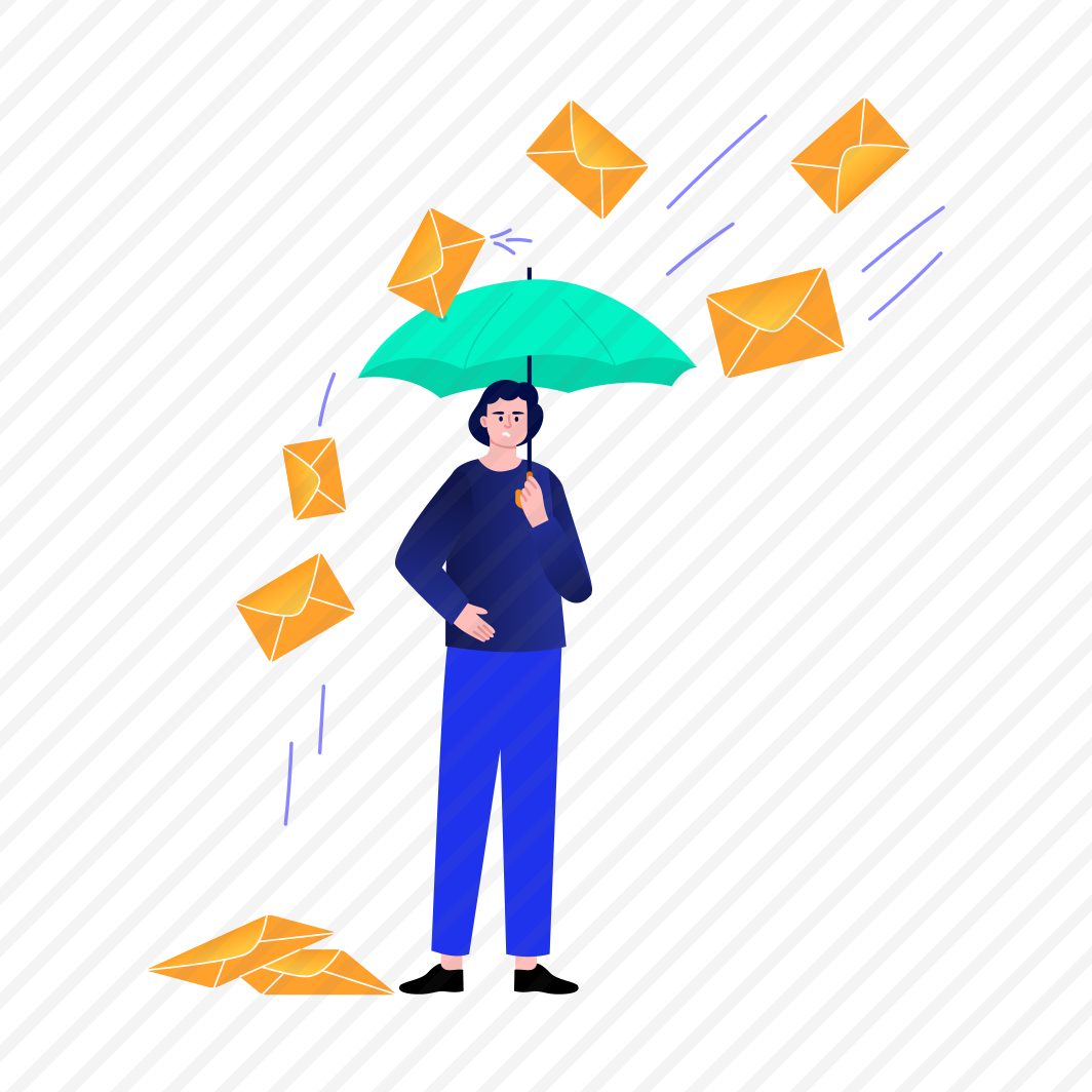 Email Storm, Overload, Messages, Phishing, Notification preview