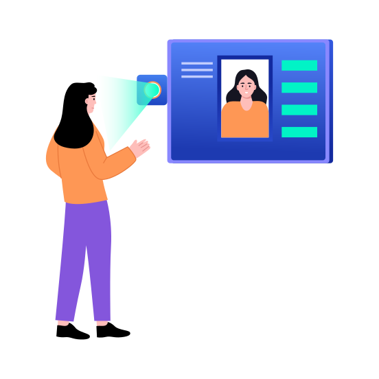 Facial Recognition, Biometric, Identification, Authentication, Scanner illustration