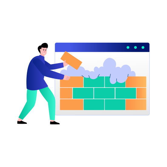Firewall, Barrier, Network, Hardware, Security illustration