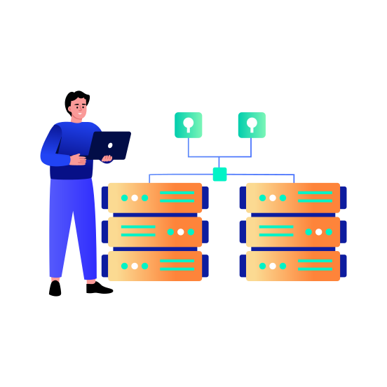 Firewall Management, Server, Network, Protection, Security illustration