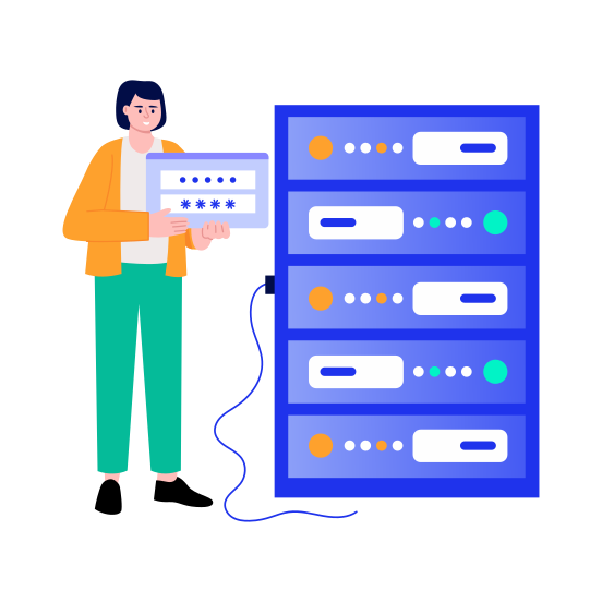 Password Management, Server, Security, Data, Access illustration