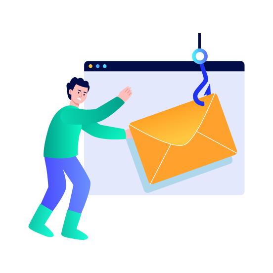 Phishing Email, Scam, Fraud, Deception, Malicious illustration