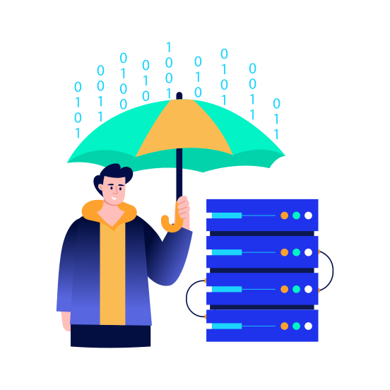 Server Protection, Network, Data, Safe, Secure illustration