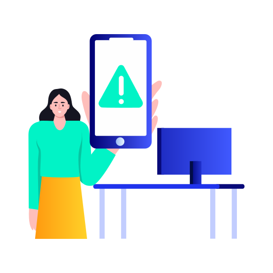 Threat Alert, Warning, Mobile, Notification, Virus illustration