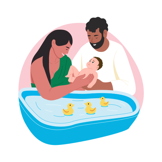 Baby Bath, Cleaning, Parenting, Hygiene, Newborn illustration