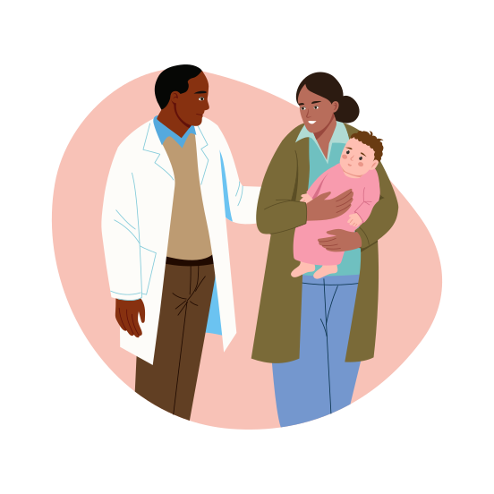 Baby Checkup, Doctor, Medical, Healthcare, Pediatrician illustration