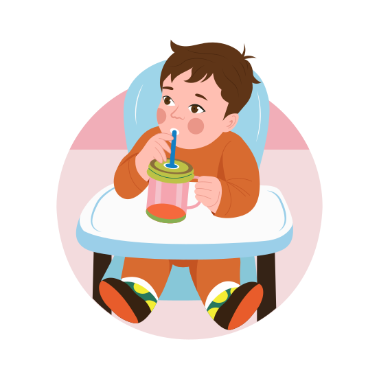 Baby Drinking, Juice, Sipping, Beverage, Toddler illustration