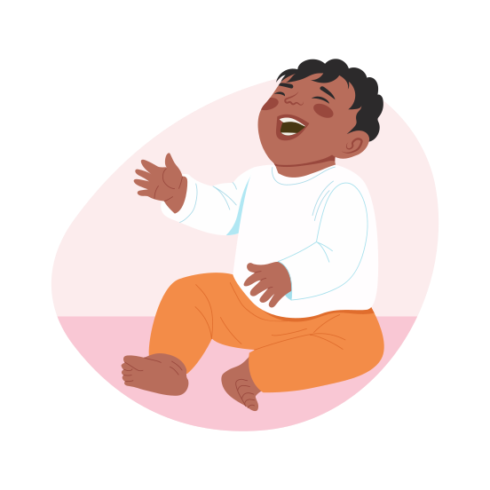 Baby Giggling, Laughing, Amused, Smiling, Cheerful illustration