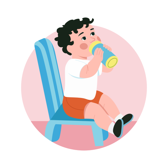 Drinking, Sipping, Feeding, Toddler, Baby illustration