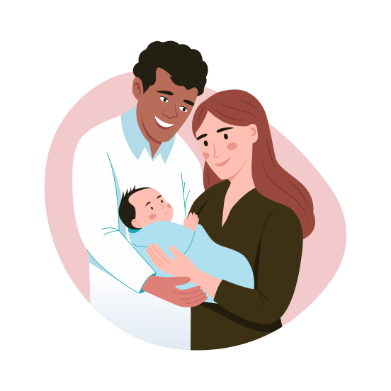 Family, Newborn, Parents, Parenthood, Happy, illustration