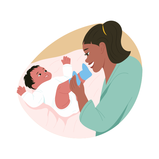 Loving Mother, Happiness, Playing, Affection, Motherhood illustration