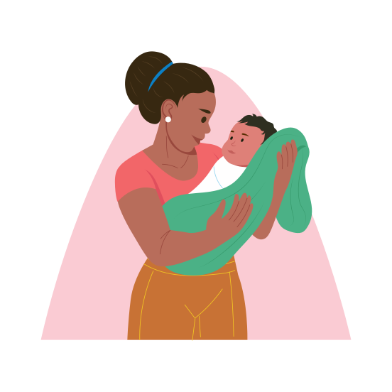 Mom Love, Embrace, Affection, Motherhood, Newborn illustration