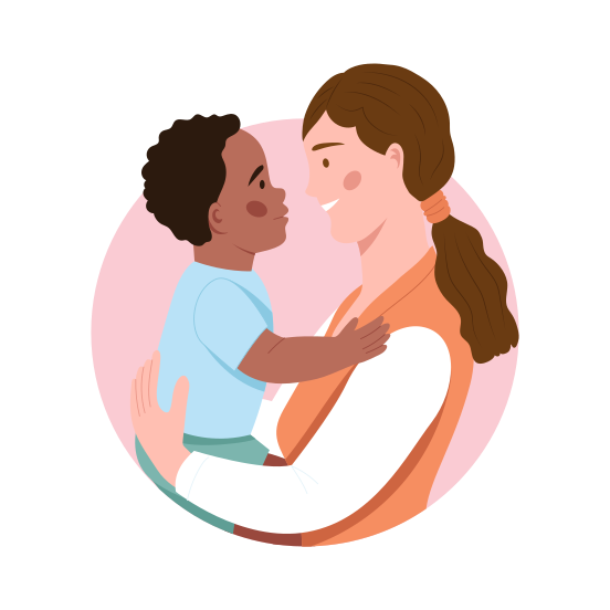 Mother Child, Motherhood, Affection, Parenting, Loving illustration