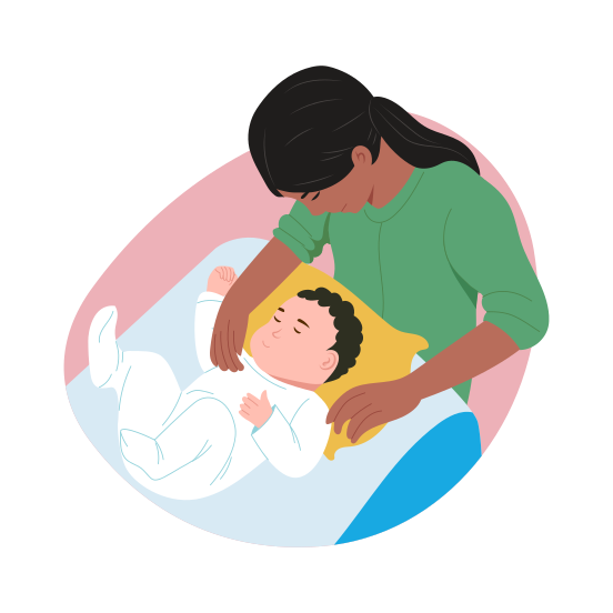 Newborn Sleeping, Resting, Affection, Parenting,  Motherhood illustration