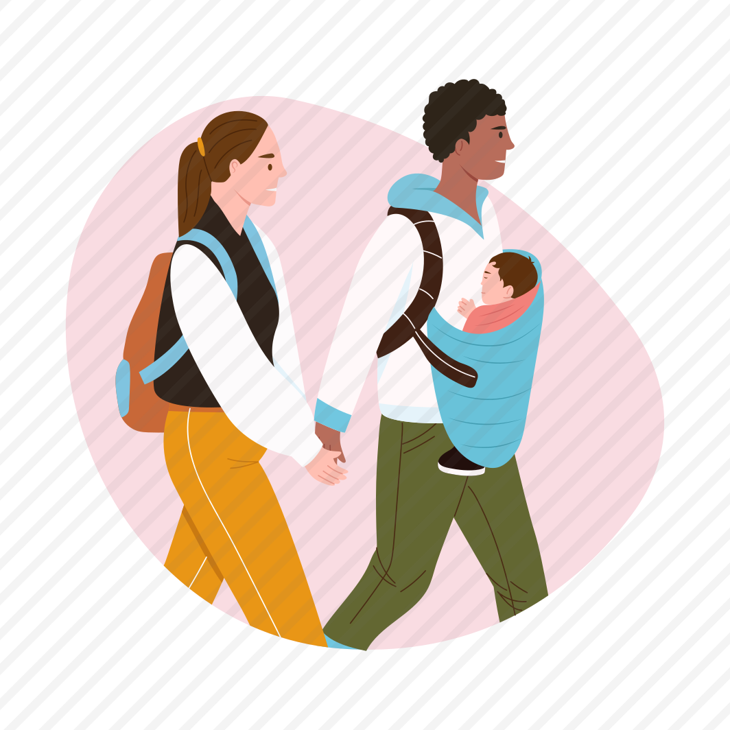 Parents Walk, Strolling, Carrying, Baby, Family preview