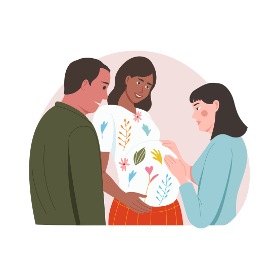 Pregnant Couple, Expecting, Excitement, Happiness, Maternity illustration