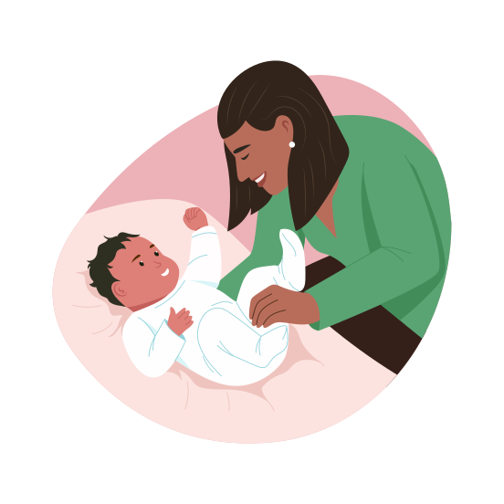 Tickling Baby, Giggling, Laughing, Playing, Smiling illustration