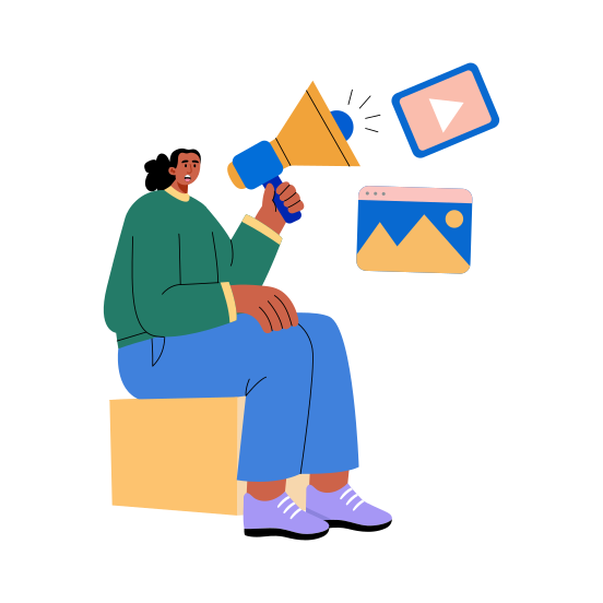 Content Marketing, Publicity, Campaign, Promotion, Advertising illustration