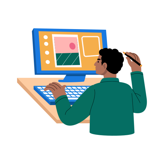 Designer, Artist, Working, Employee, Ad Designing illustration