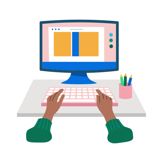 Digital Designing, Work, Monitor, Computer, Desktop illustration