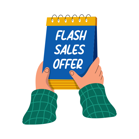 Flash Offer, Sale, Advertising, Promotion, Marketing illustration