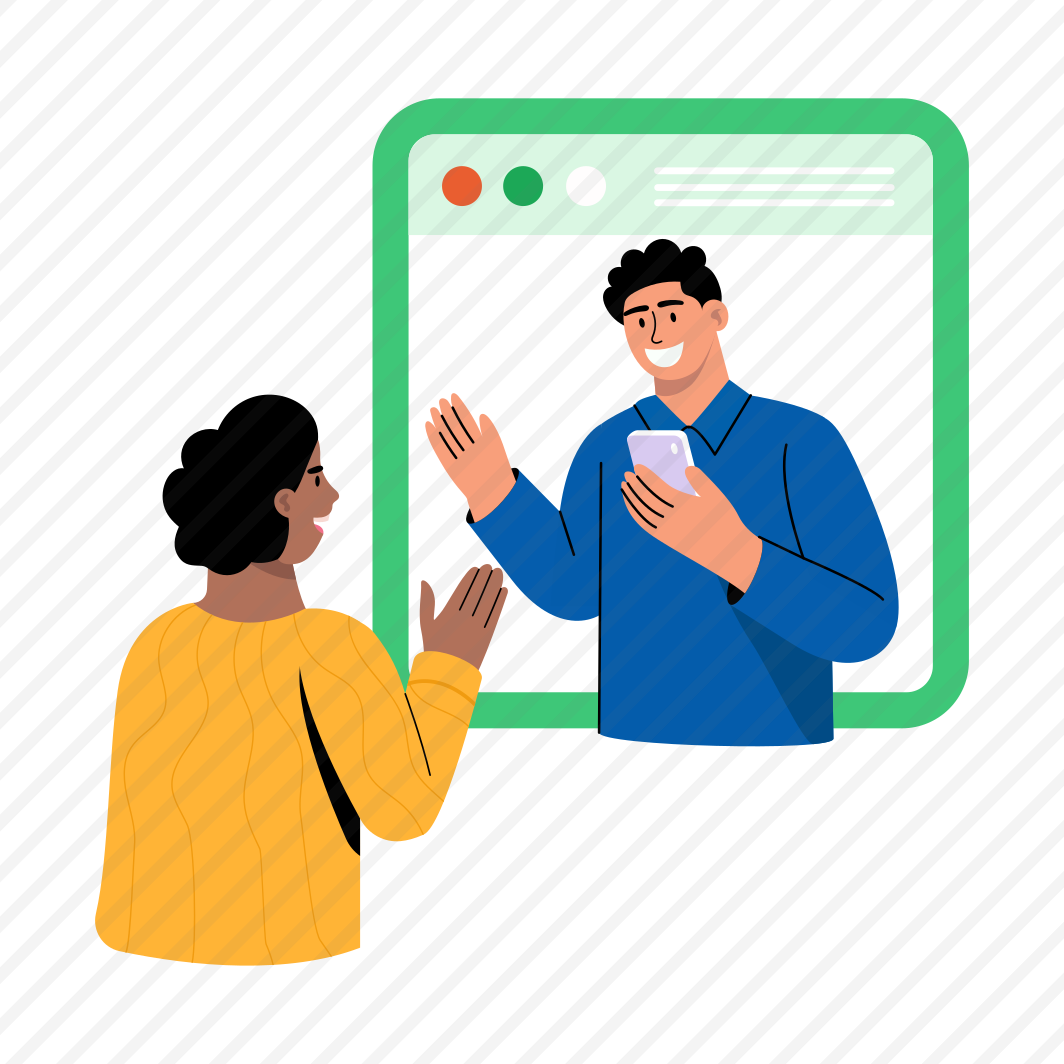 Happy Customer, Smiling, Talking, Communication, Chat preview