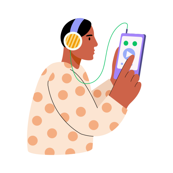 Podcast Ad, Listening, Advertising, Multimedia, Promotion illustration