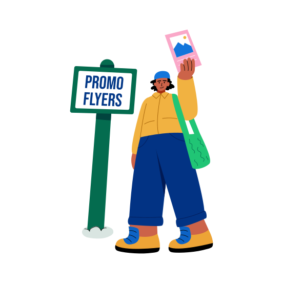 Promo Flyers, Leaflets, Promoter, Advertising, Marketing illustration