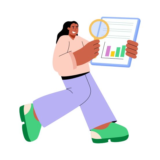 Reading Results, Analysis, Analytics, Statistics, Infographics illustration