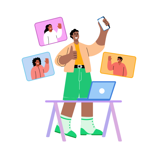 Social Media, Interaction, Communication, Influencer, Advertising, illustration