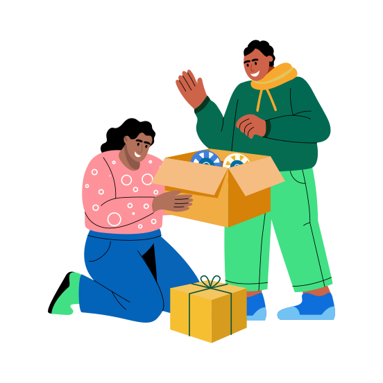 Unboxing Package, Influencer, Unpacking, Revealing, Opening, illustration