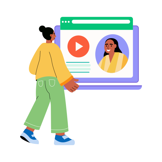 Video Advertising, Tutorial, Media, Content, Marketing illustration