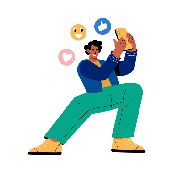 Viral Marketing, Media, Likes, Feedback, Influencer illustration