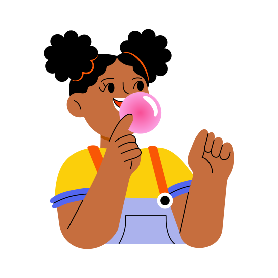Blowing Gum, Chewing, Candy, Food, Enjoying illustration